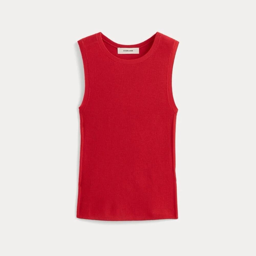 Everlane Sweater Tank Ultrasoft Merino Classic Red Large